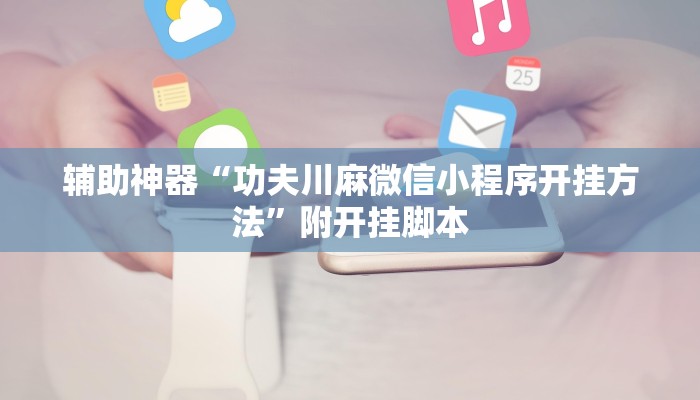 辅助神器“功夫川麻微信小程序开挂方法”附开挂脚本