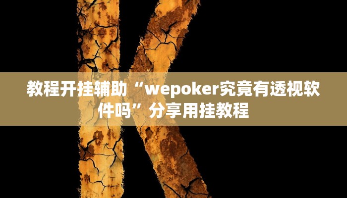 教程开挂辅助“wepoker究竟有透视软件吗”分享用挂教程