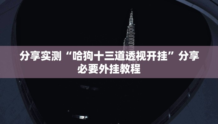 分享实测“哈狗十三道透视开挂”分享必要外挂教程 分享实测“哈狗十三道透视开挂”分享必要外挂教程