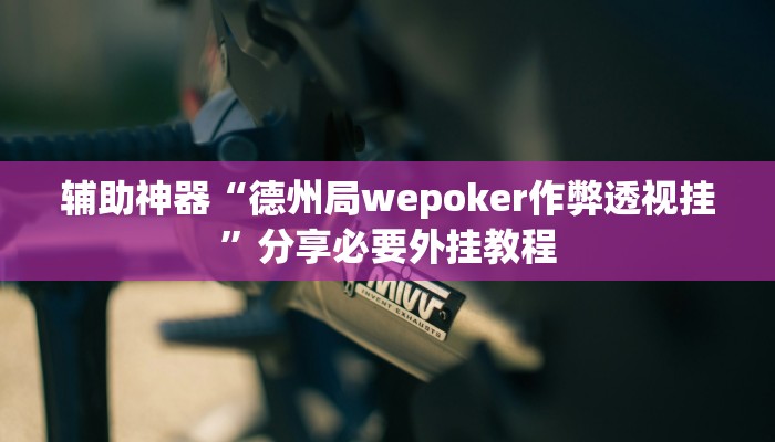 辅助神器“德州局wepoker作弊透视挂”分享必要外挂教程
