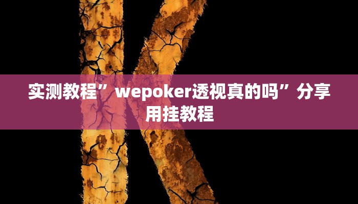 实测教程”wepoker透视真的吗”分享用挂教程