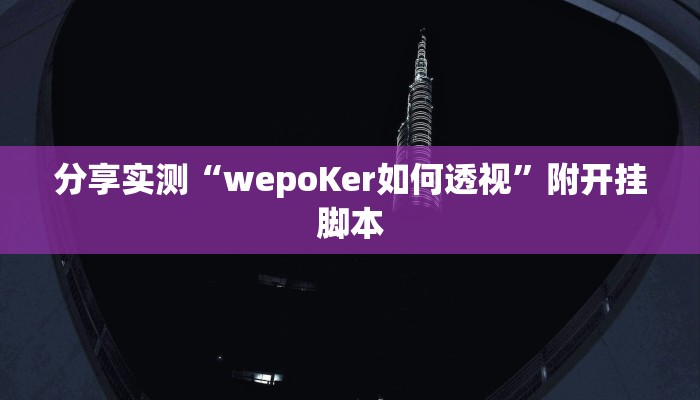 分享实测“wepoKer如何透视”附开挂脚本 分享实测“wepoKer如何透视”附开挂脚本
