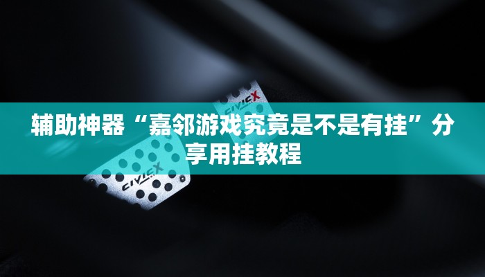 辅助神器“嘉邻游戏究竟是不是有挂”分享用挂教程