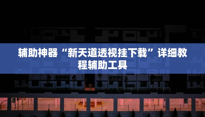 辅助神器“新天道透视挂下载”详细教程辅助工具