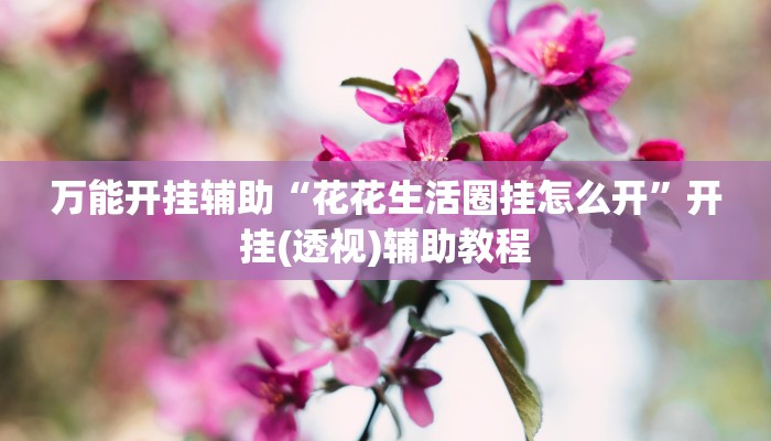 万能开挂辅助“花花生活圈挂怎么开”开挂(透视)辅助教程 万能开挂辅助“花花生活圈挂怎么开”开挂(透视)辅助教程