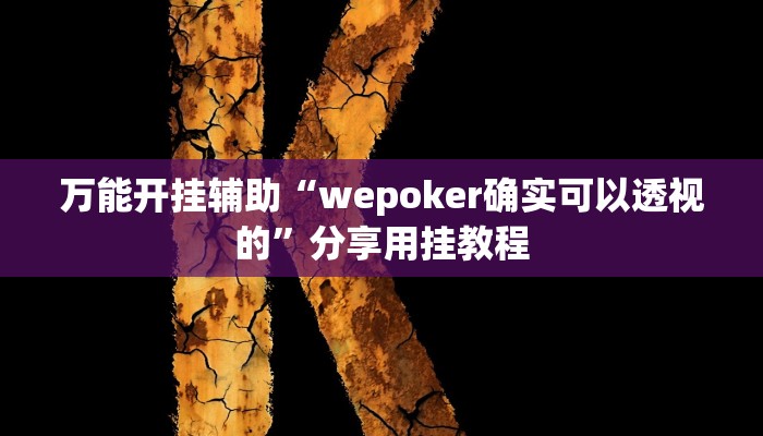 万能开挂辅助“wepoker确实可以透视的”分享用挂教程