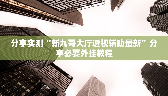 分享实测“新九哥大厅透视辅助最新”分享必要外挂教程 分享实测“新九哥大厅透视辅助最新”分享必要外挂教程