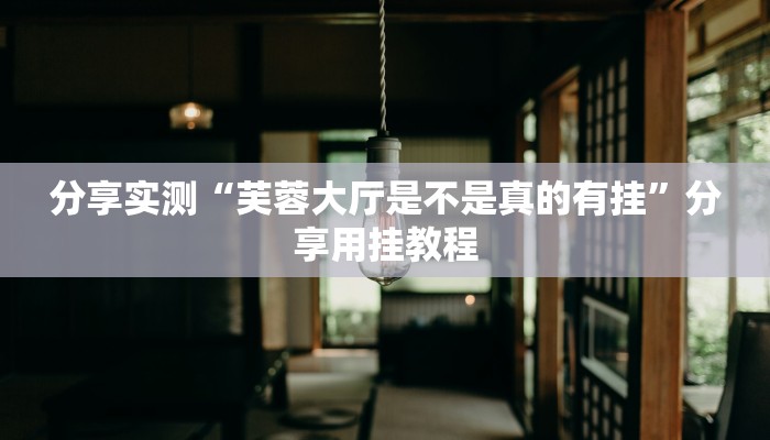 分享实测“芙蓉大厅是不是真的有挂”分享用挂教程 分享实测“芙蓉大厅是不是真的有挂”分享用挂教程