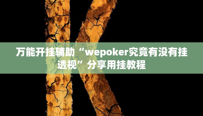 万能开挂辅助“wepoker究竟有没有挂透视”分享用挂教程