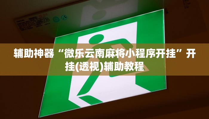 辅助神器“微乐云南麻将小程序开挂”开挂(透视)辅助教程