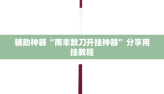辅助神器“南丰数刀开挂神器”分享用挂教程