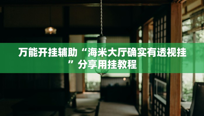 万能开挂辅助“海米大厅确实有透视挂”分享用挂教程