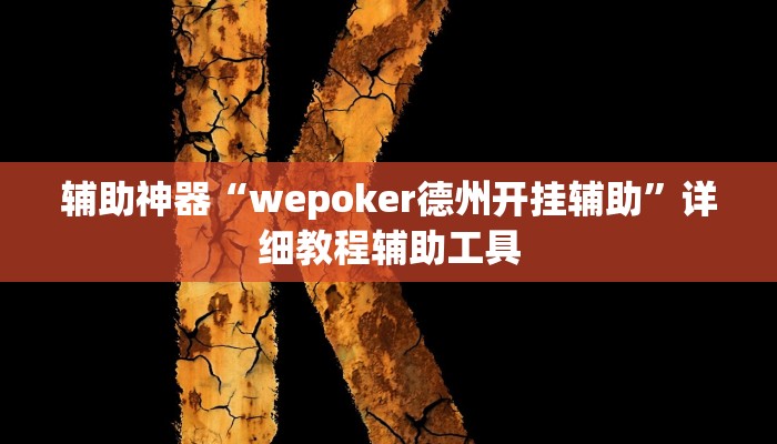 辅助神器“wepoker德州开挂辅助”详细教程辅助工具