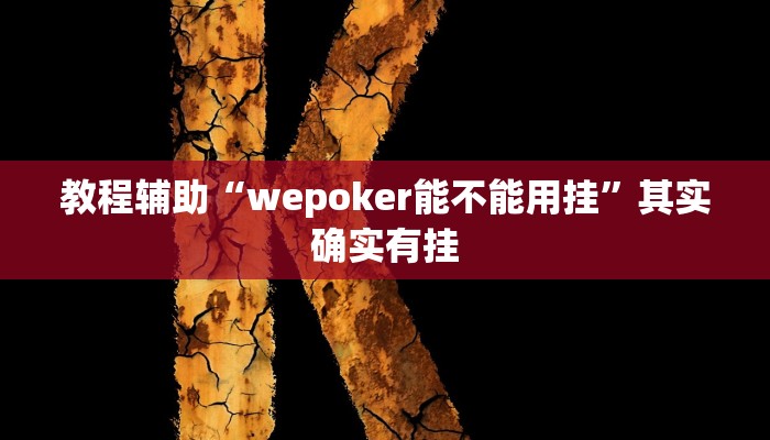 教程辅助“wepoker能不能用挂”其实确实有挂