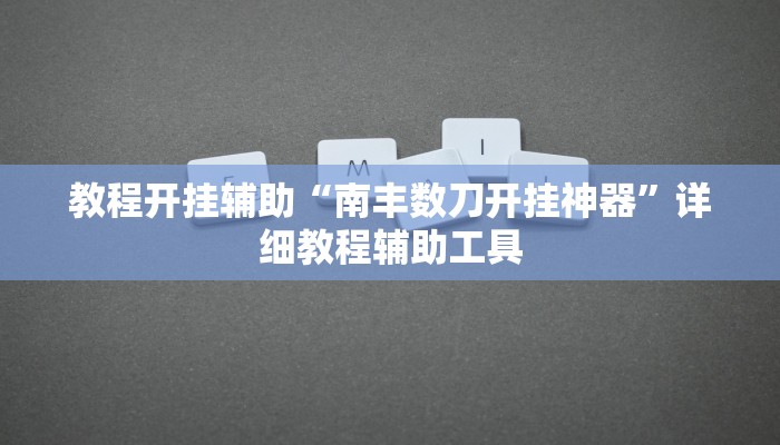 教程开挂辅助“南丰数刀开挂神器”详细教程辅助工具