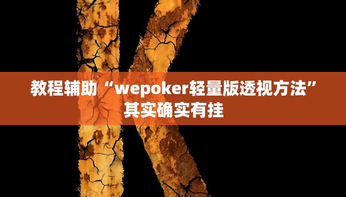 教程辅助“wepoker轻量版透视方法”其实确实有挂
